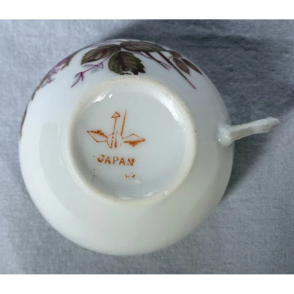 15 Pc Mini Porcelain Moss Rose Dish Set Hand Painted Gold Trim Japan